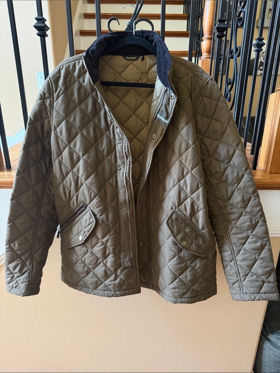 Barbour Other - Barbour Olive Quilted Shirt Jacket with Corduroy Collar